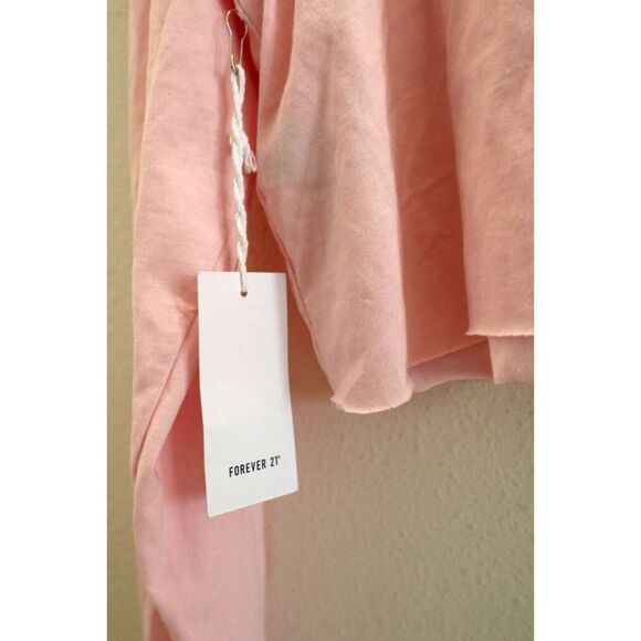 Forever 21 Women's Sz Medium Pink Cropped Long Sleeve Knit Top - Picture 4 of 8